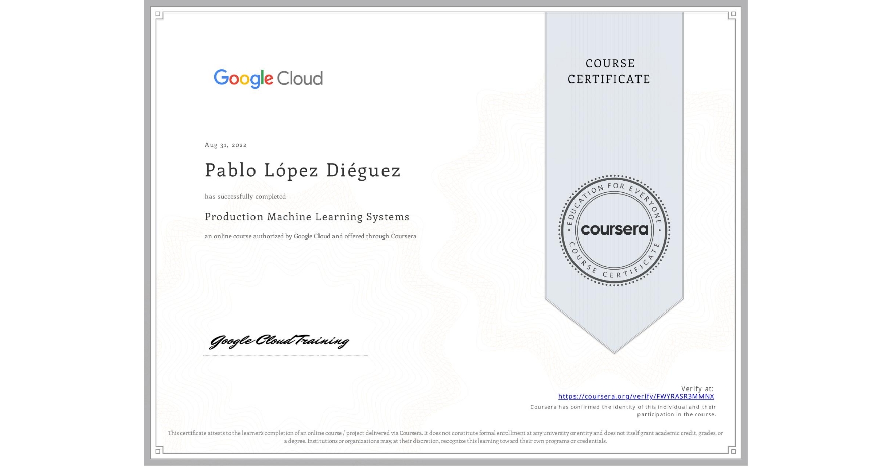 Production Machine Learning Systems