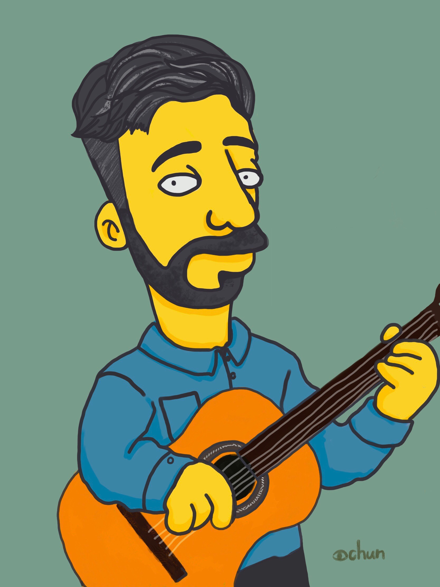 Sketch with Guitar